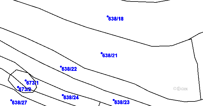 Parcela st. 638/21 v KÚ Černovice u Kunštátu, Katastrální mapa