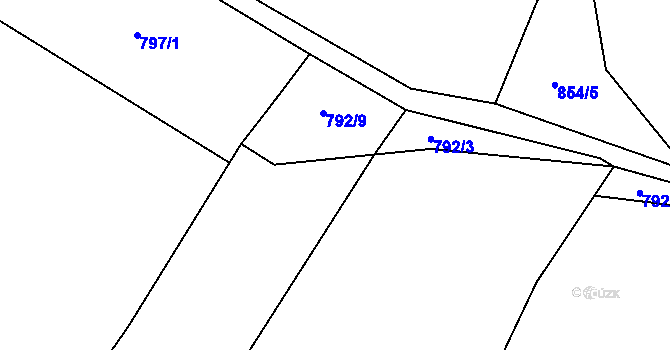 Parcela st. 792/5 v KÚ Černovice u Kunštátu, Katastrální mapa