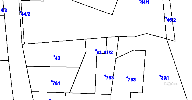 Parcela st. 41/2 v KÚ Černožice nad Labem, Katastrální mapa