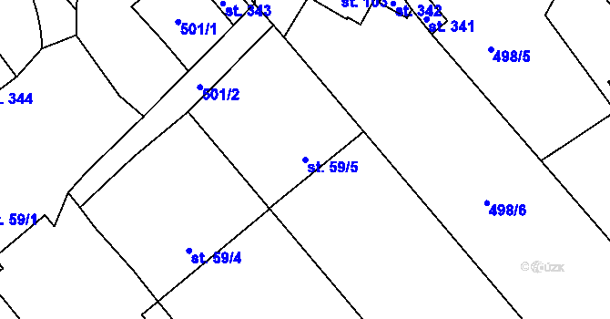 Parcela st. 59/5 v KÚ Černožice nad Labem, Katastrální mapa