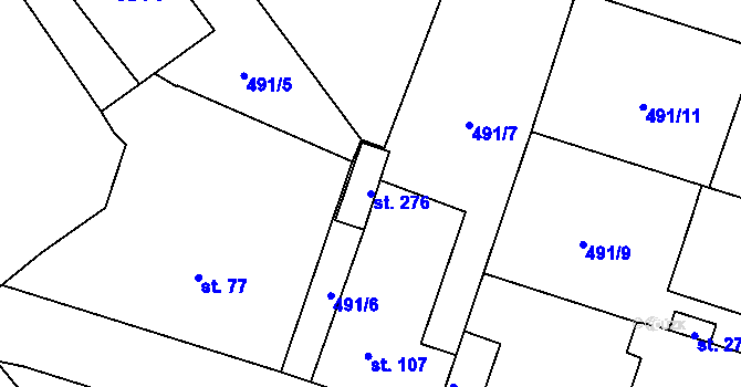 Parcela st. 276 v KÚ Černožice nad Labem, Katastrální mapa