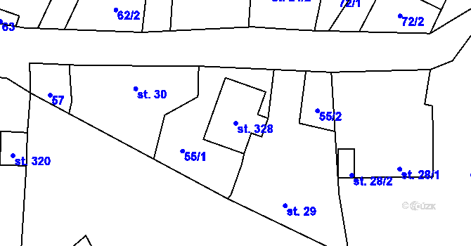 Parcela st. 328 v KÚ Černožice nad Labem, Katastrální mapa