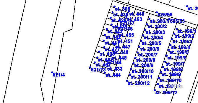 Parcela st. 408 v KÚ Černožice nad Labem, Katastrální mapa