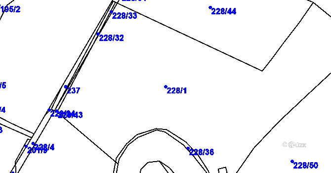 Parcela st. 228/1 v KÚ Černožice nad Labem, Katastrální mapa
