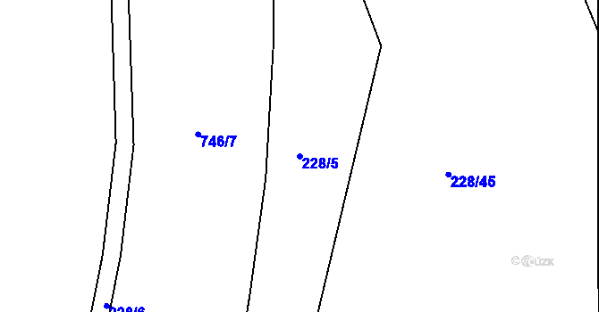 Parcela st. 228/5 v KÚ Černožice nad Labem, Katastrální mapa