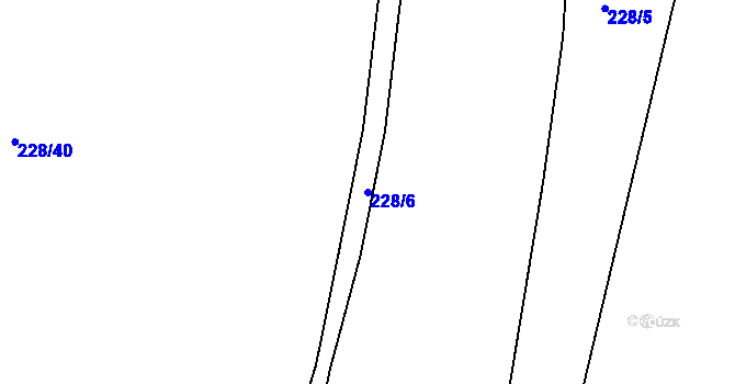 Parcela st. 228/6 v KÚ Černožice nad Labem, Katastrální mapa