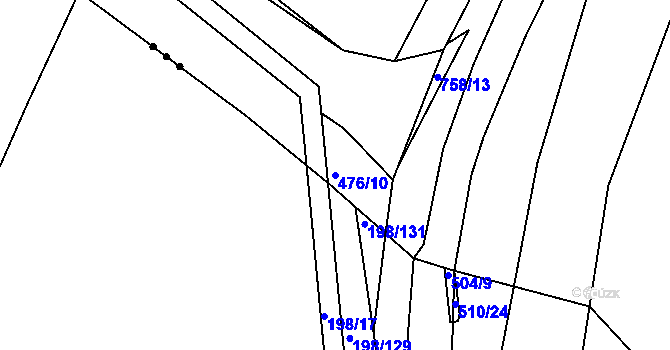 Parcela st. 476/10 v KÚ Černožice nad Labem, Katastrální mapa