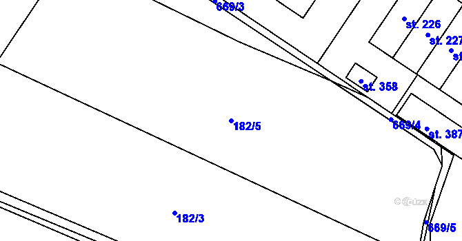 Parcela st. 182/5 v KÚ Černožice nad Labem, Katastrální mapa