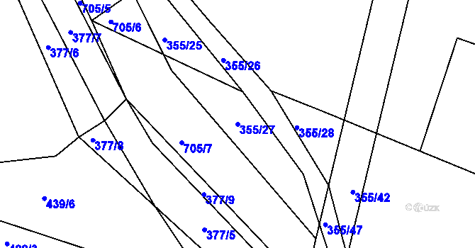 Parcela st. 355/27 v KÚ Černožice nad Labem, Katastrální mapa