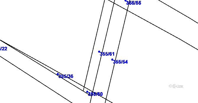 Parcela st. 355/61 v KÚ Černožice nad Labem, Katastrální mapa