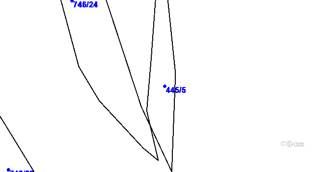 Parcela st. 445/5 v KÚ Černožice nad Labem, Katastrální mapa