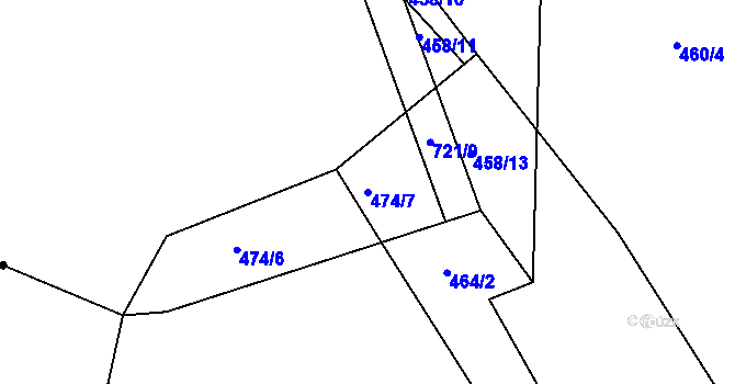 Parcela st. 474/7 v KÚ Černožice nad Labem, Katastrální mapa