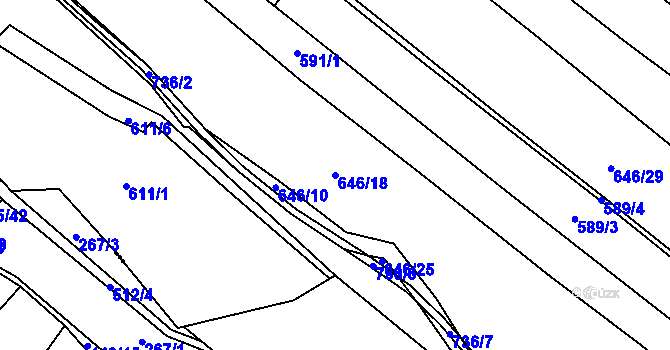 Parcela st. 646/18 v KÚ Černožice nad Labem, Katastrální mapa