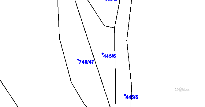 Parcela st. 445/6 v KÚ Černožice nad Labem, Katastrální mapa