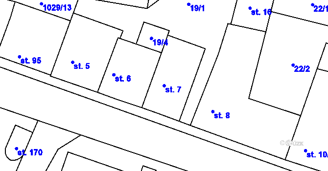 Parcela st. 7 v KÚ Černuc, Katastrální mapa