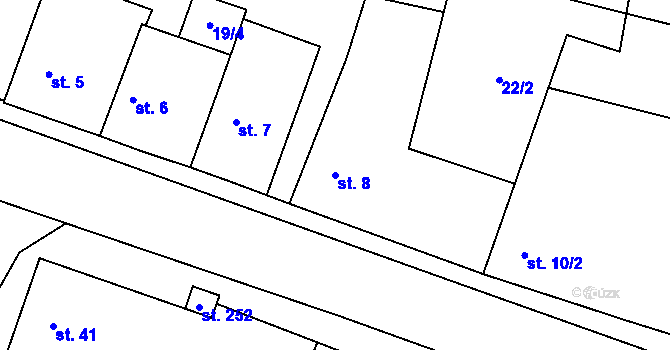 Parcela st. 8 v KÚ Černuc, Katastrální mapa