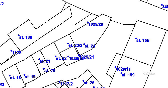 Parcela st. 24 v KÚ Černuc, Katastrální mapa