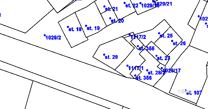 Parcela st. 29 v KÚ Černuc, Katastrální mapa