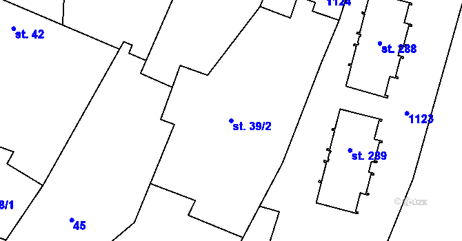 Parcela st. 39/2 v KÚ Černuc, Katastrální mapa