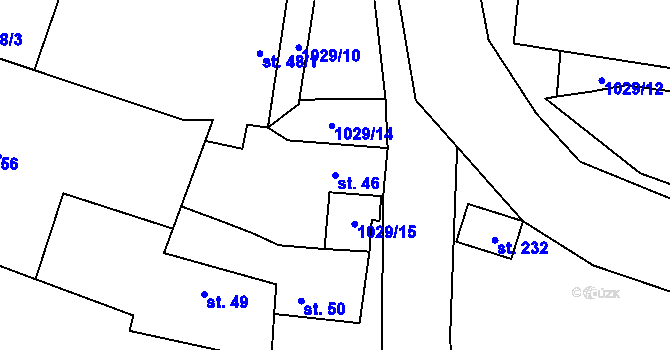 Parcela st. 46 v KÚ Černuc, Katastrální mapa