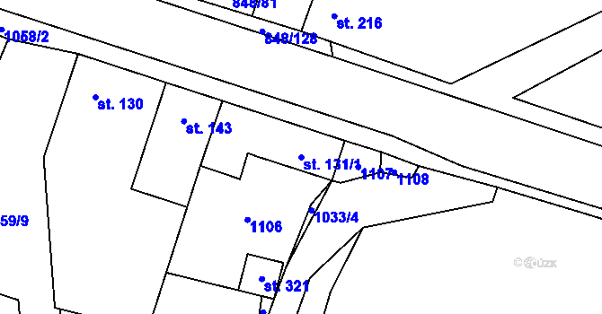 Parcela st. 131/1 v KÚ Černuc, Katastrální mapa