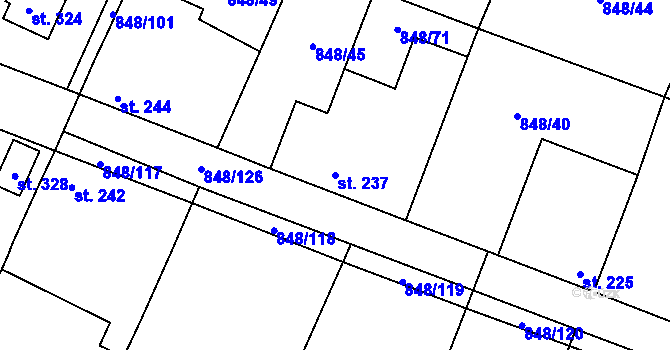 Parcela st. 237 v KÚ Černuc, Katastrální mapa