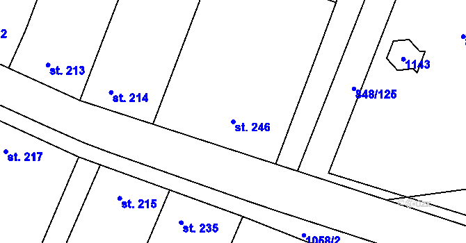 Parcela st. 246 v KÚ Černuc, Katastrální mapa