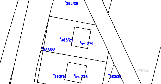 Parcela st. 279 v KÚ Černuc, Katastrální mapa
