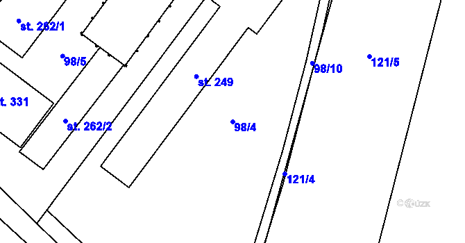 Parcela st. 98/4 v KÚ Černuc, Katastrální mapa