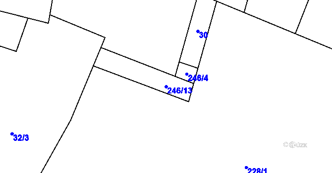 Parcela st. 246/13 v KÚ Černuc, Katastrální mapa