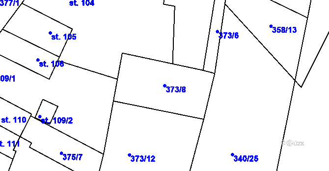 Parcela st. 373/8 v KÚ Černuc, Katastrální mapa