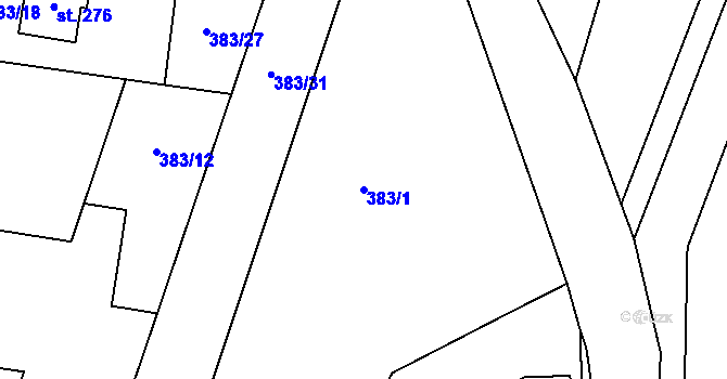 Parcela st. 383/1 v KÚ Černuc, Katastrální mapa