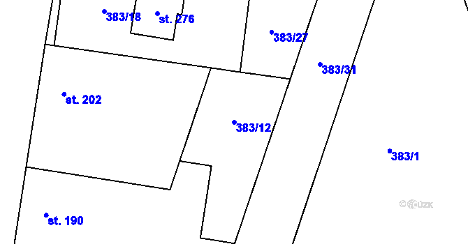 Parcela st. 383/12 v KÚ Černuc, Katastrální mapa