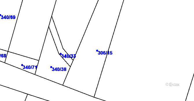 Parcela st. 306/15 v KÚ Černuc, Katastrální mapa
