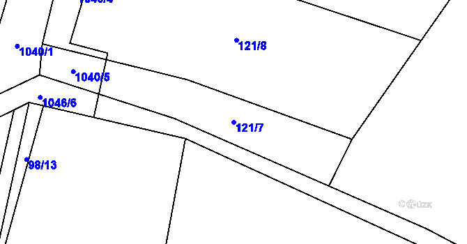 Parcela st. 121/7 v KÚ Černuc, Katastrální mapa