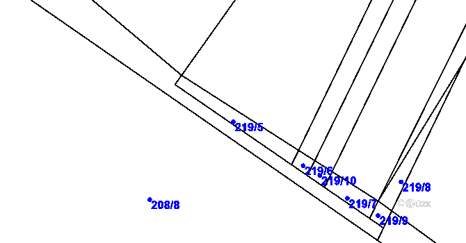 Parcela st. 219/5 v KÚ Černuc, Katastrální mapa