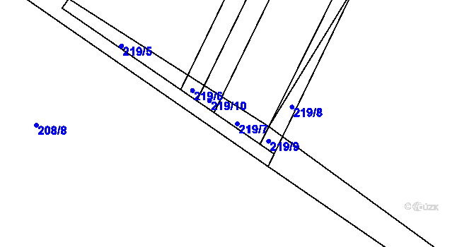 Parcela st. 219/7 v KÚ Černuc, Katastrální mapa