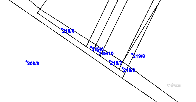 Parcela st. 219/10 v KÚ Černuc, Katastrální mapa