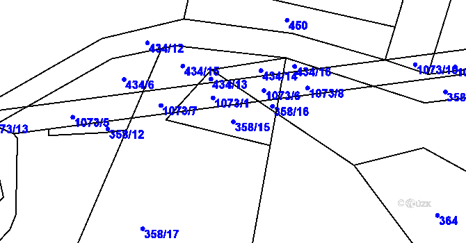 Parcela st. 358/15 v KÚ Černuc, Katastrální mapa