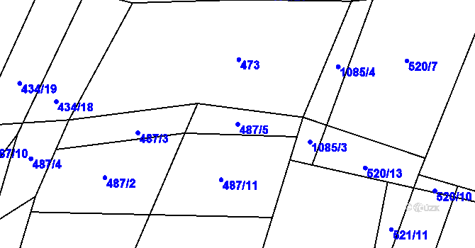 Parcela st. 487/5 v KÚ Černuc, Katastrální mapa