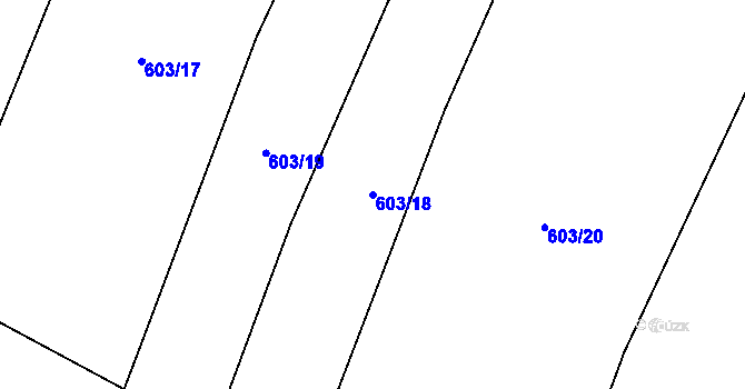 Parcela st. 603/18 v KÚ Černuc, Katastrální mapa