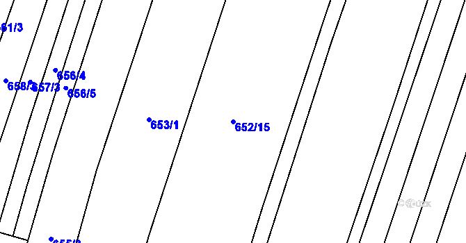 Parcela st. 652/15 v KÚ Černuc, Katastrální mapa