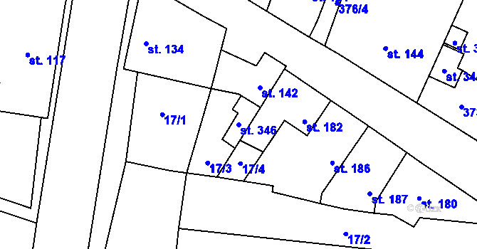 Parcela st. 346 v KÚ Černuc, Katastrální mapa