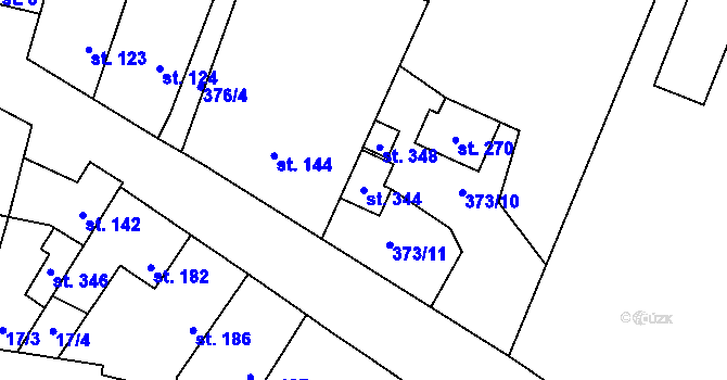 Parcela st. 344 v KÚ Černuc, Katastrální mapa