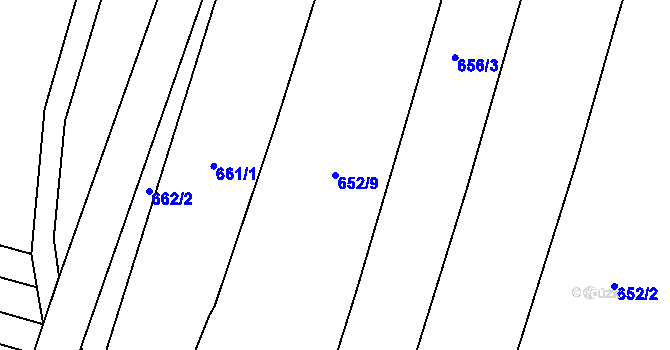 Parcela st. 652/9 v KÚ Černuc, Katastrální mapa