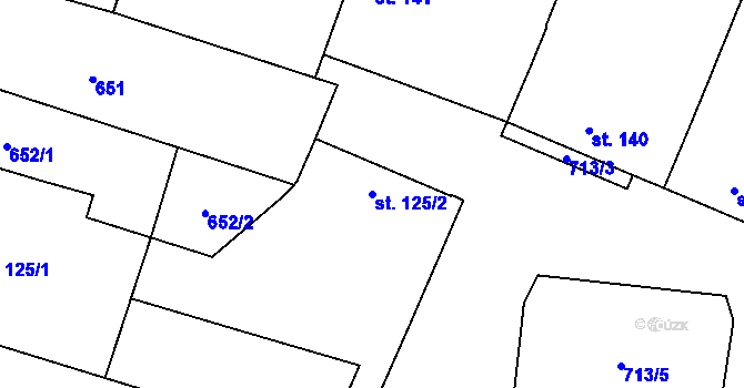 Parcela st. 125/2 v KÚ Loucká, Katastrální mapa