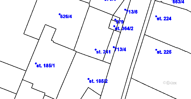 Parcela st. 241 v KÚ Loucká, Katastrální mapa