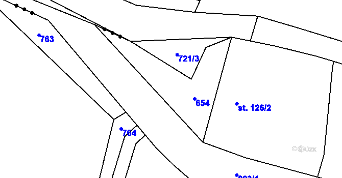 Parcela st. 362/2 v KÚ Loucká, Katastrální mapa
