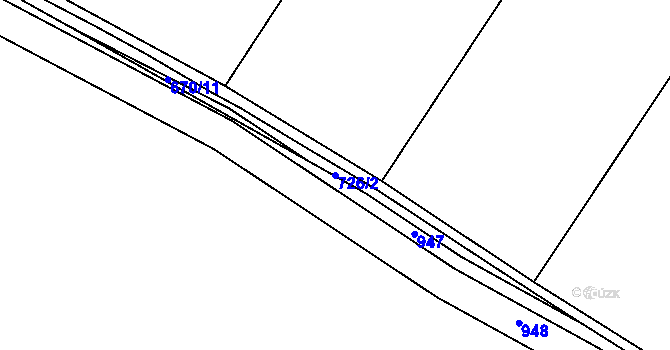 Parcela st. 726/2 v KÚ Loucká, Katastrální mapa