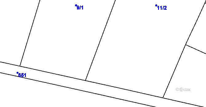 Parcela st. 9/4 v KÚ Miletice u Velvar, Katastrální mapa